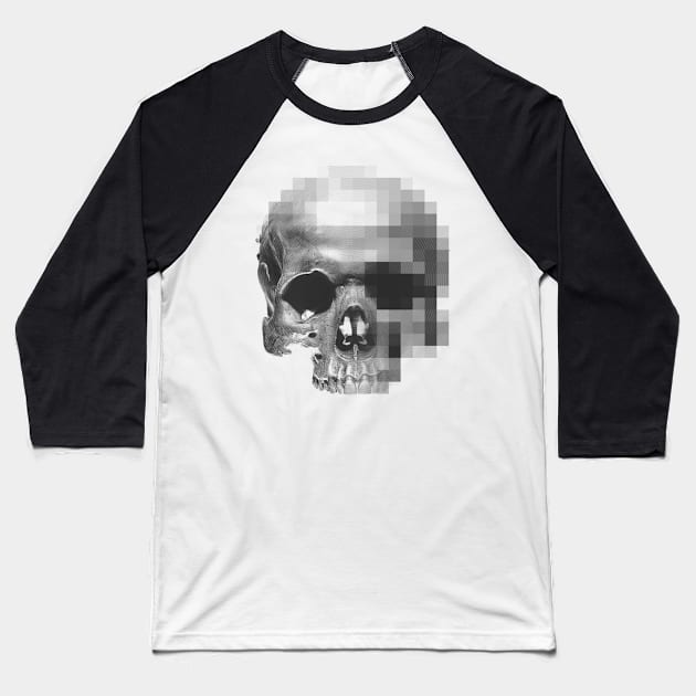 Digital Skull Baseball T-Shirt by OsFrontis